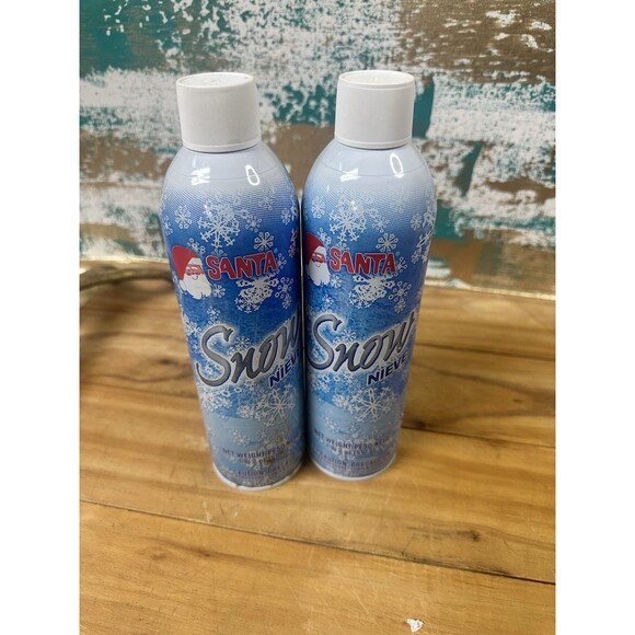 2 Santa 18oz Artificial Christmas Spray Snow Holiday Window Stencil/Tree - Picture 1 of 5
